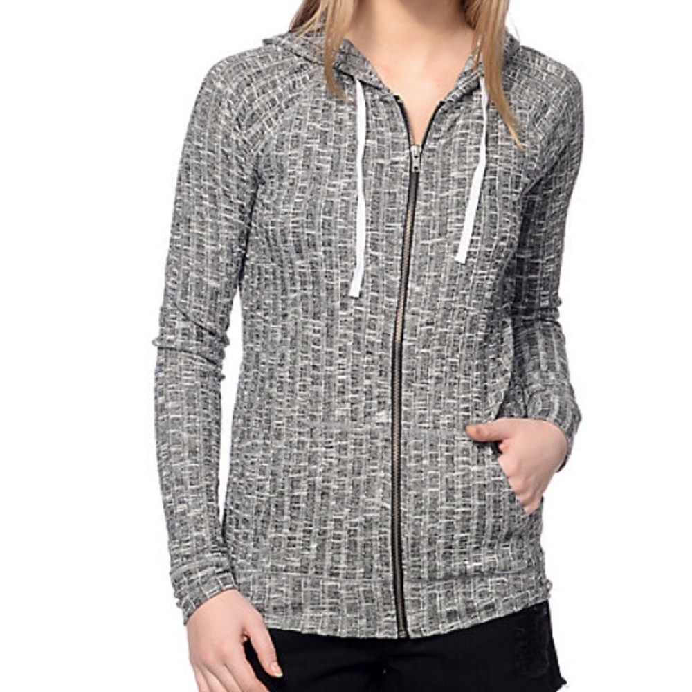 Light Weight Gray Zip Up Hoodie by Zine